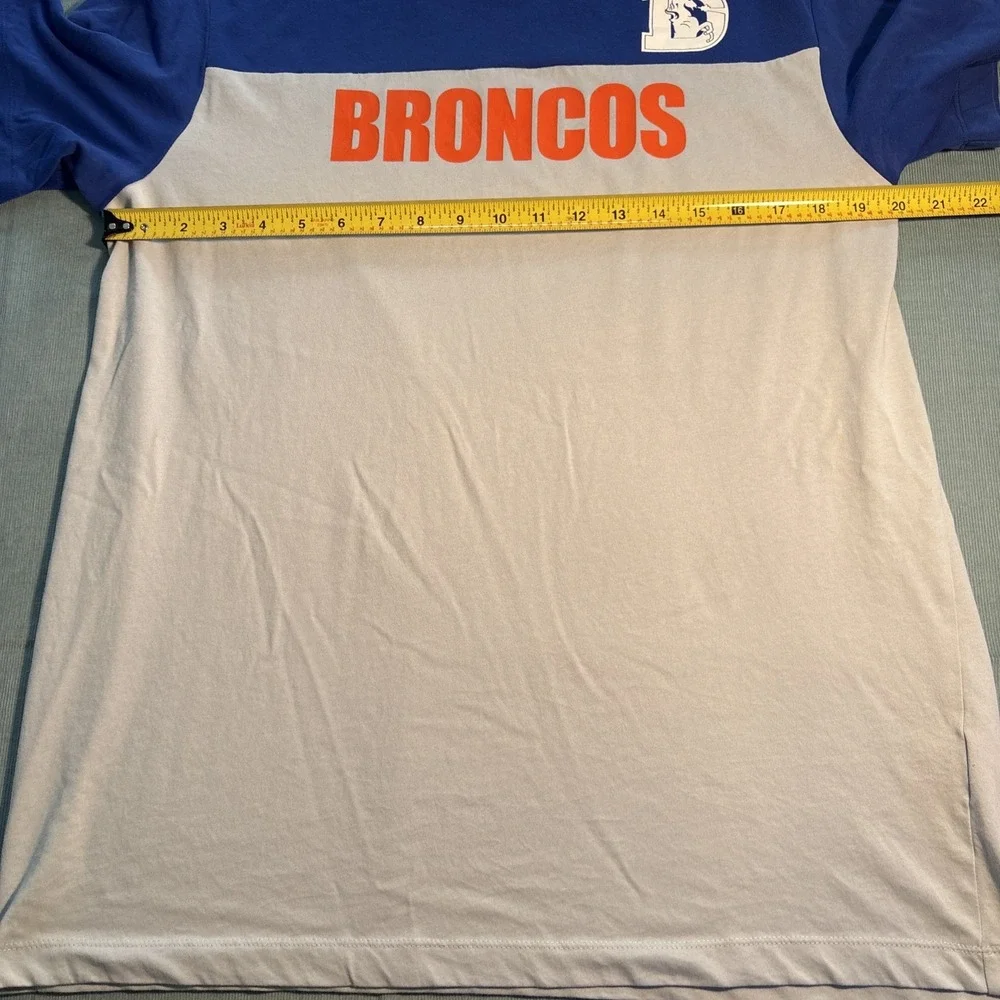 Nike NFL Denver Broncos Mens Large Blue Grey Colorblock T-Shirt Logo Tee